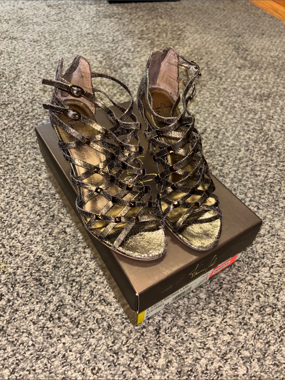 Franco Sarto golden bronze high heel size 5